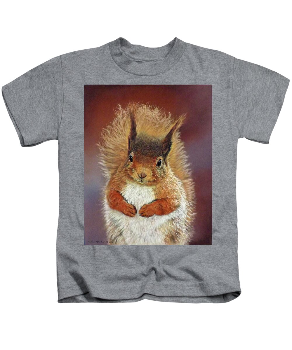Animal Kids T-Shirt featuring the painting Little Red by Linda Becker