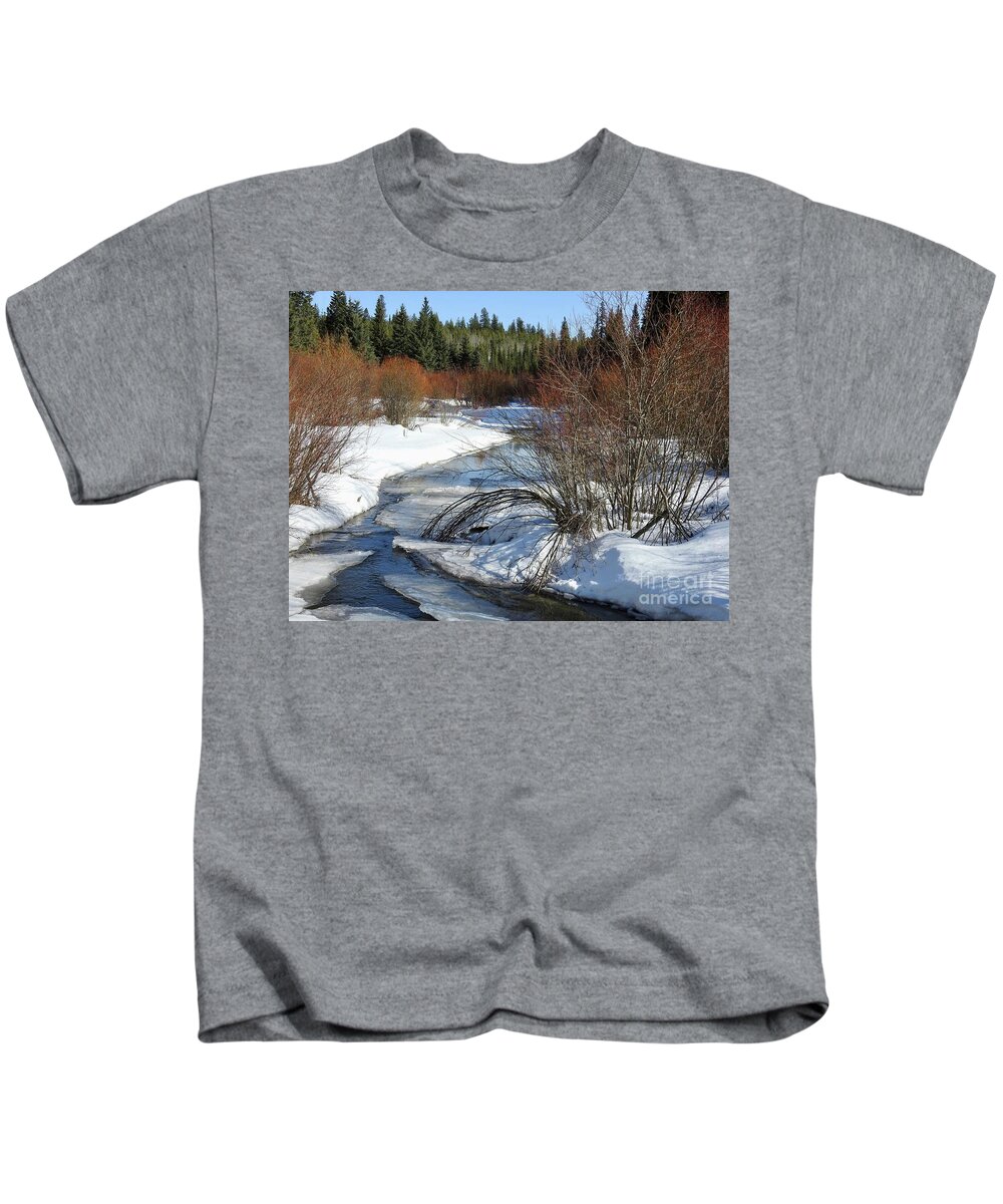 Creek Kids T-Shirt featuring the photograph Mackin Creek in March by Nicola Finch