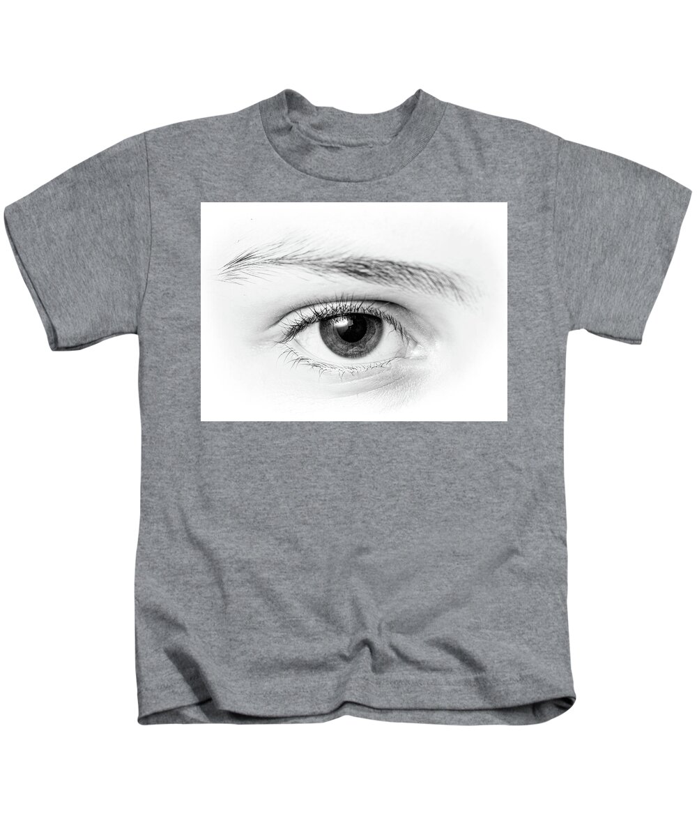 Eyes Kids T-Shirt featuring the photograph Macro Photography - Eye by Amelia Pearn