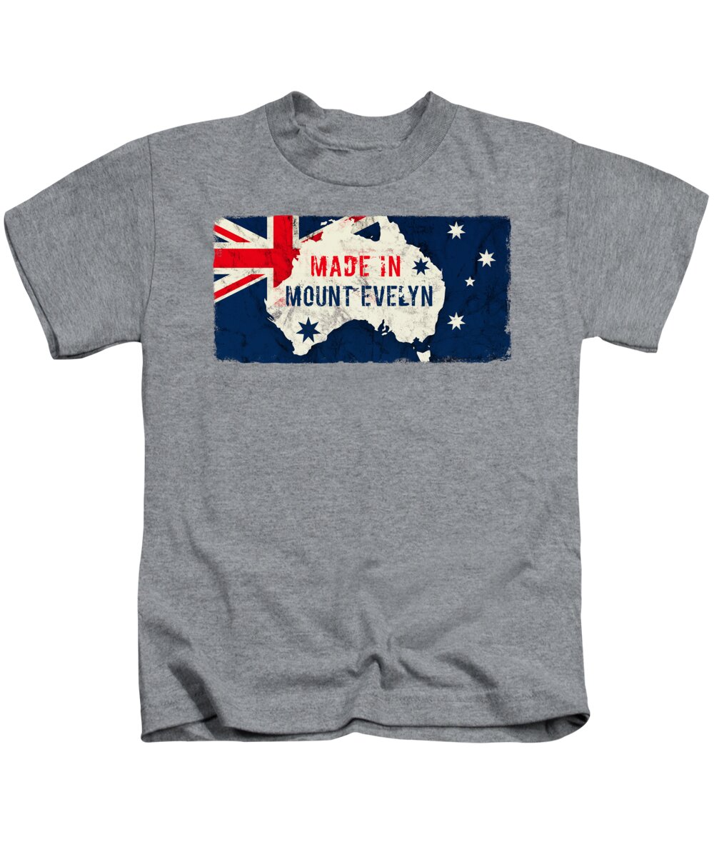 Mount Evelyn Kids T-Shirt featuring the digital art Made in Mount Evelyn, Australia by TintoDesigns