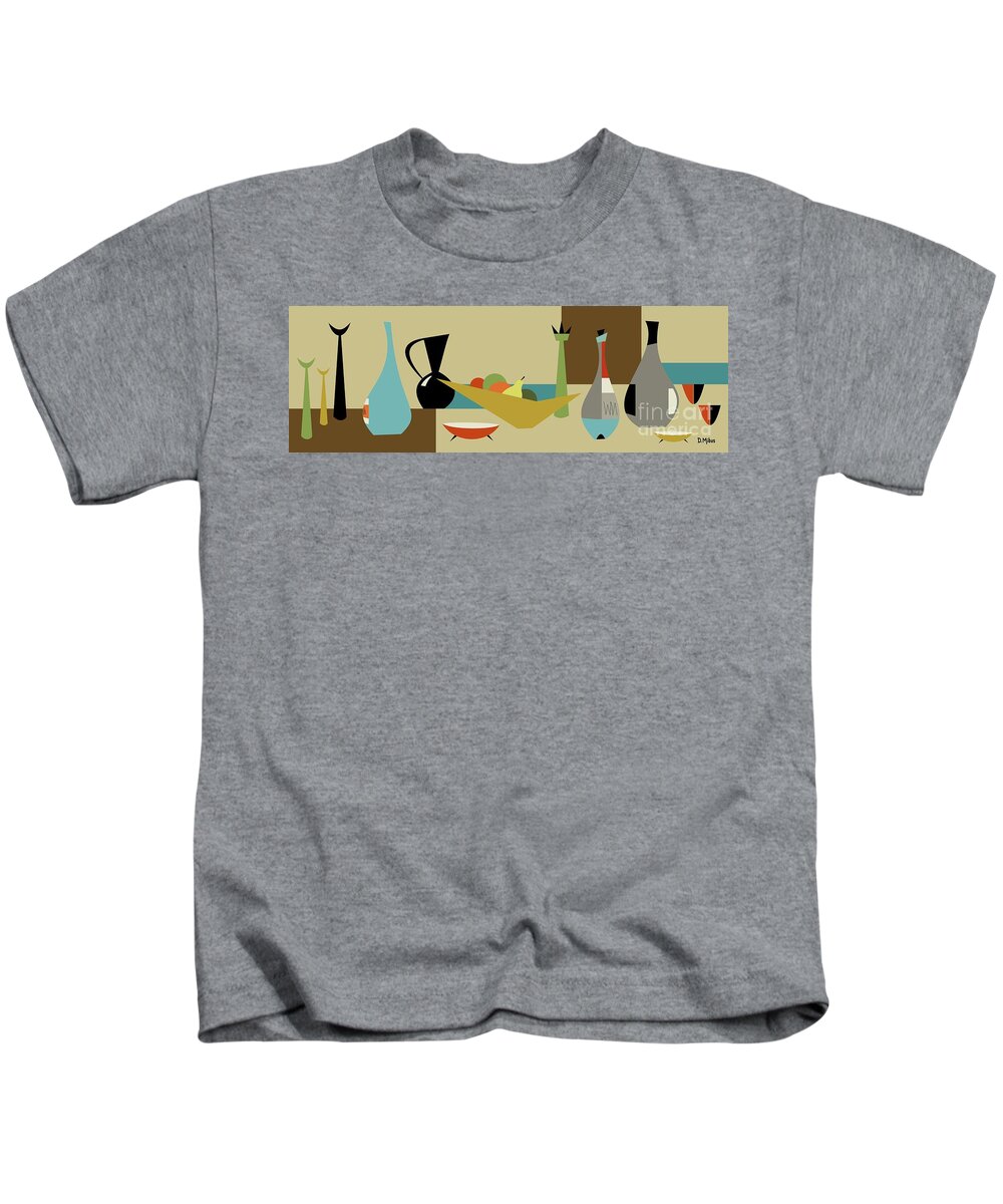 Mid Century Modern Kids T-Shirt featuring the digital art Mid Century Modern Still Life by Donna Mibus