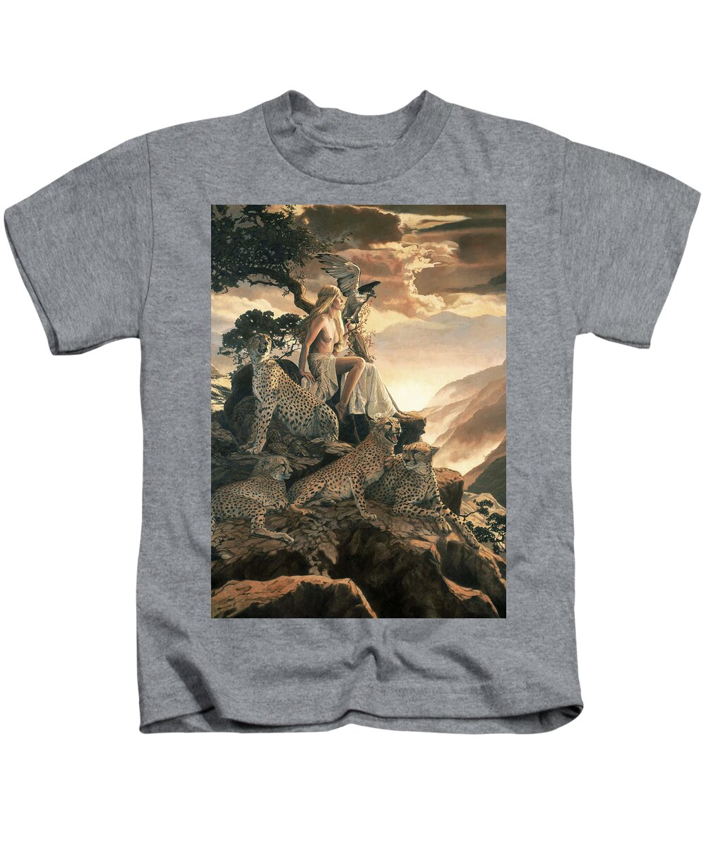 Whelan Kids T-Shirt featuring the painting Mist in the Vale by Patrick Whelan