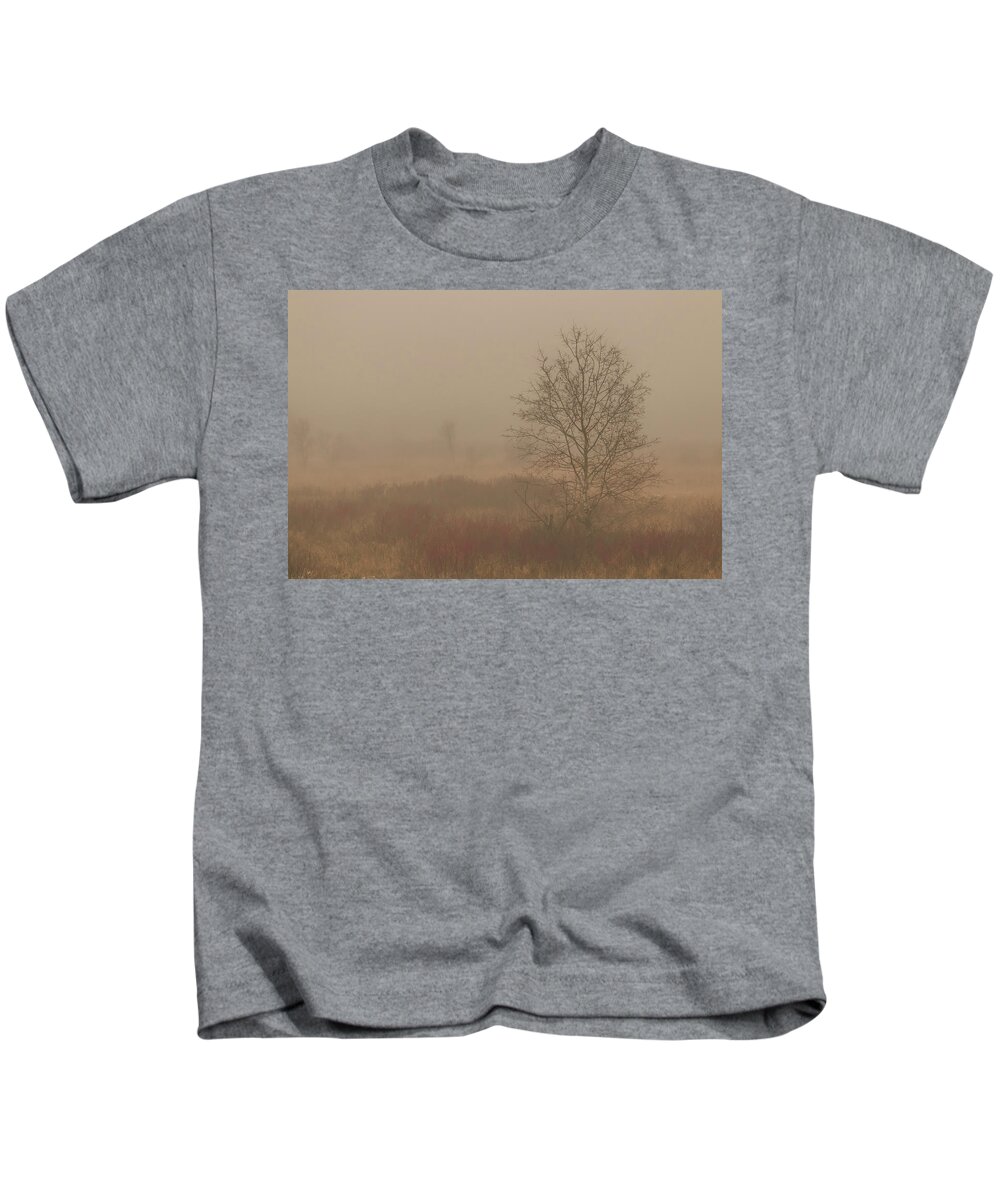 Mist Kids T-Shirt featuring the photograph Misty Late Fall Landscape by Patti Deters