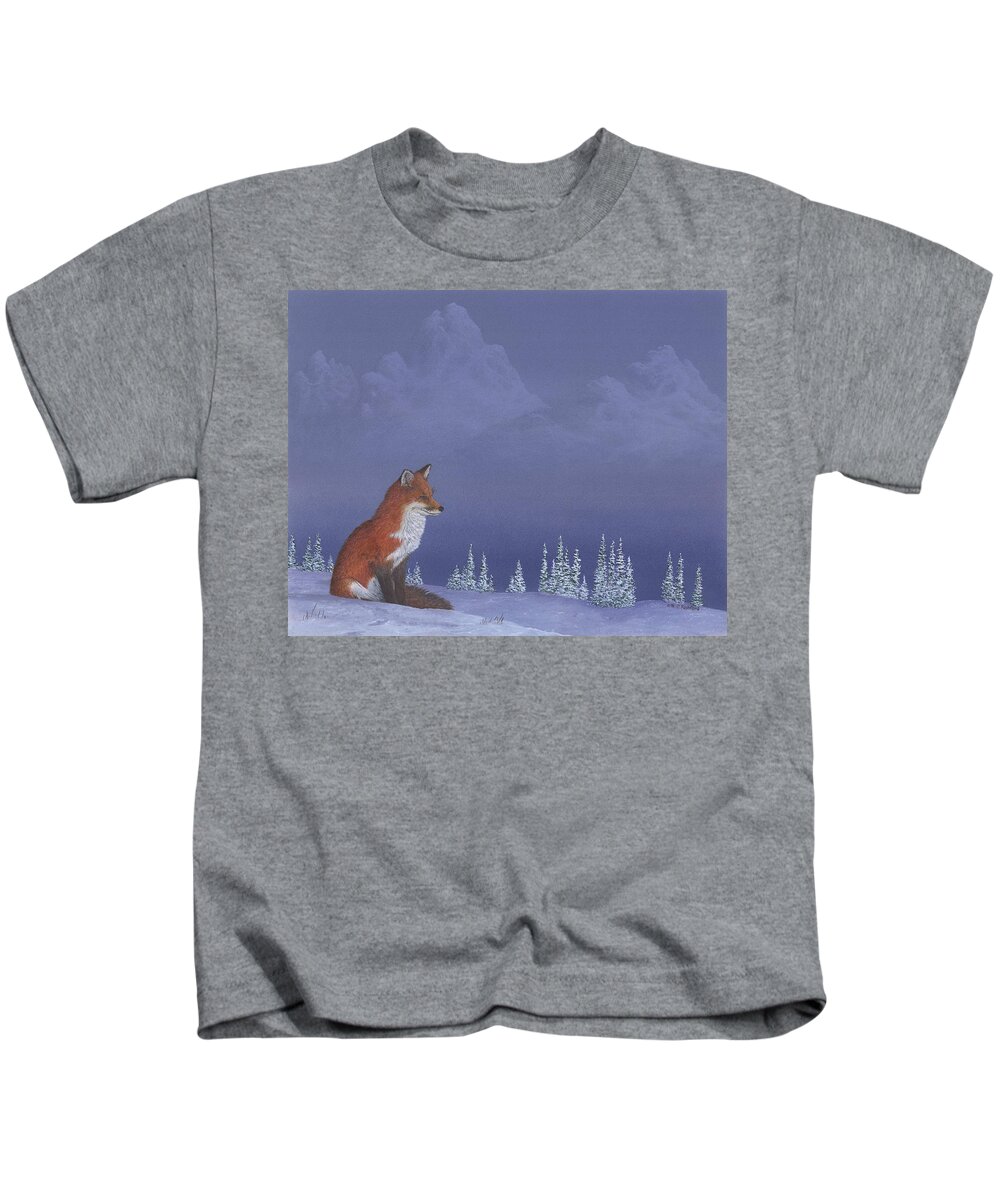 Fox Kids T-Shirt featuring the painting Moment of Seclusion by Peter Rashford