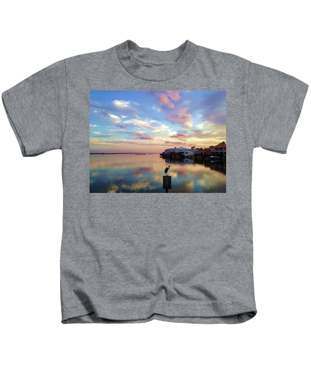 Water Kids T-Shirt featuring the photograph Morning Reflections by Debra Martz