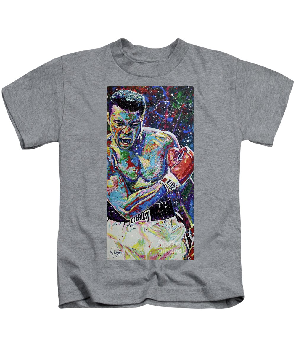 Muhammad Ali Kids T-Shirt featuring the painting Muhammad Ali by Maria Arango