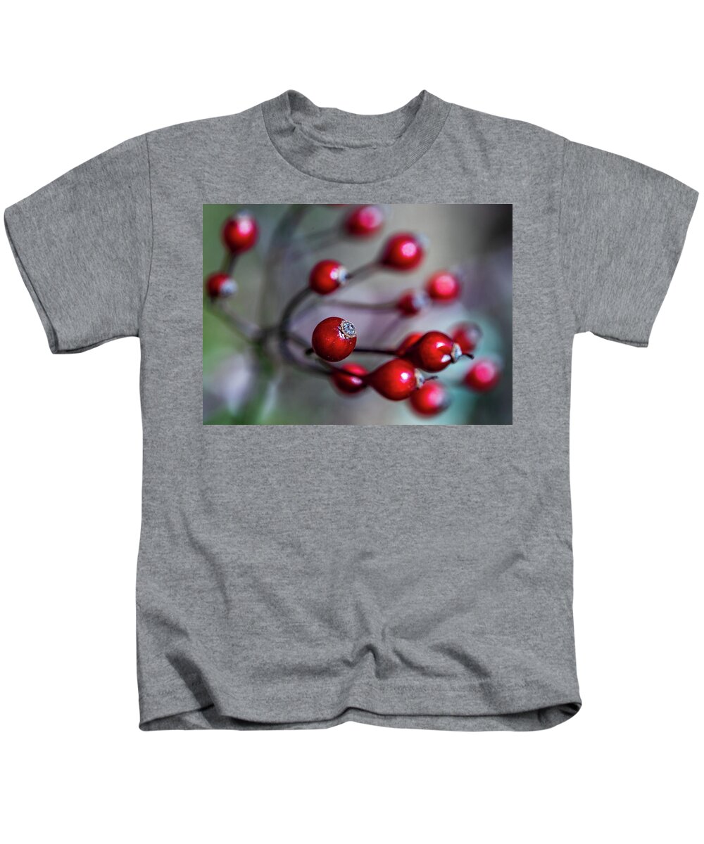 Landscape Kids T-Shirt featuring the photograph Nature Photography - Winter Berries by Amelia Pearn