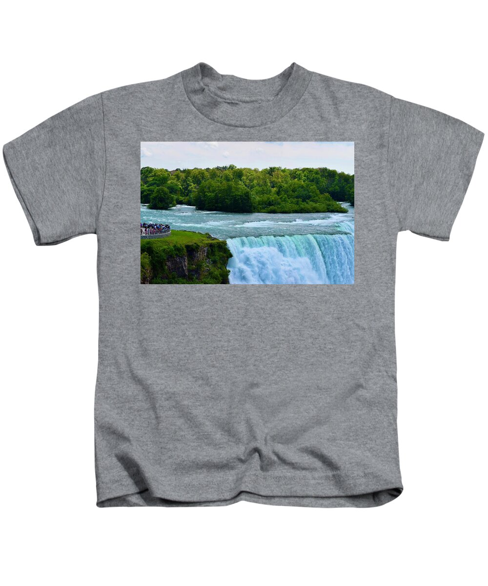 Niagara Kids T-Shirt featuring the photograph Scenic American Falls ,Niagara Falls by Bnte Creations
