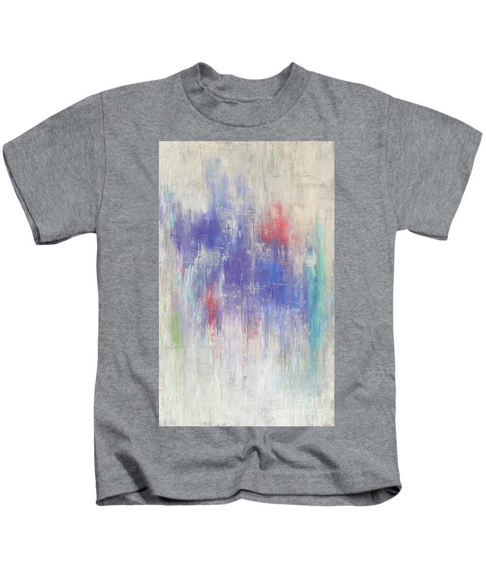 Abstract Kids T-Shirt featuring the painting Night Lights by Cheryl Rhodes