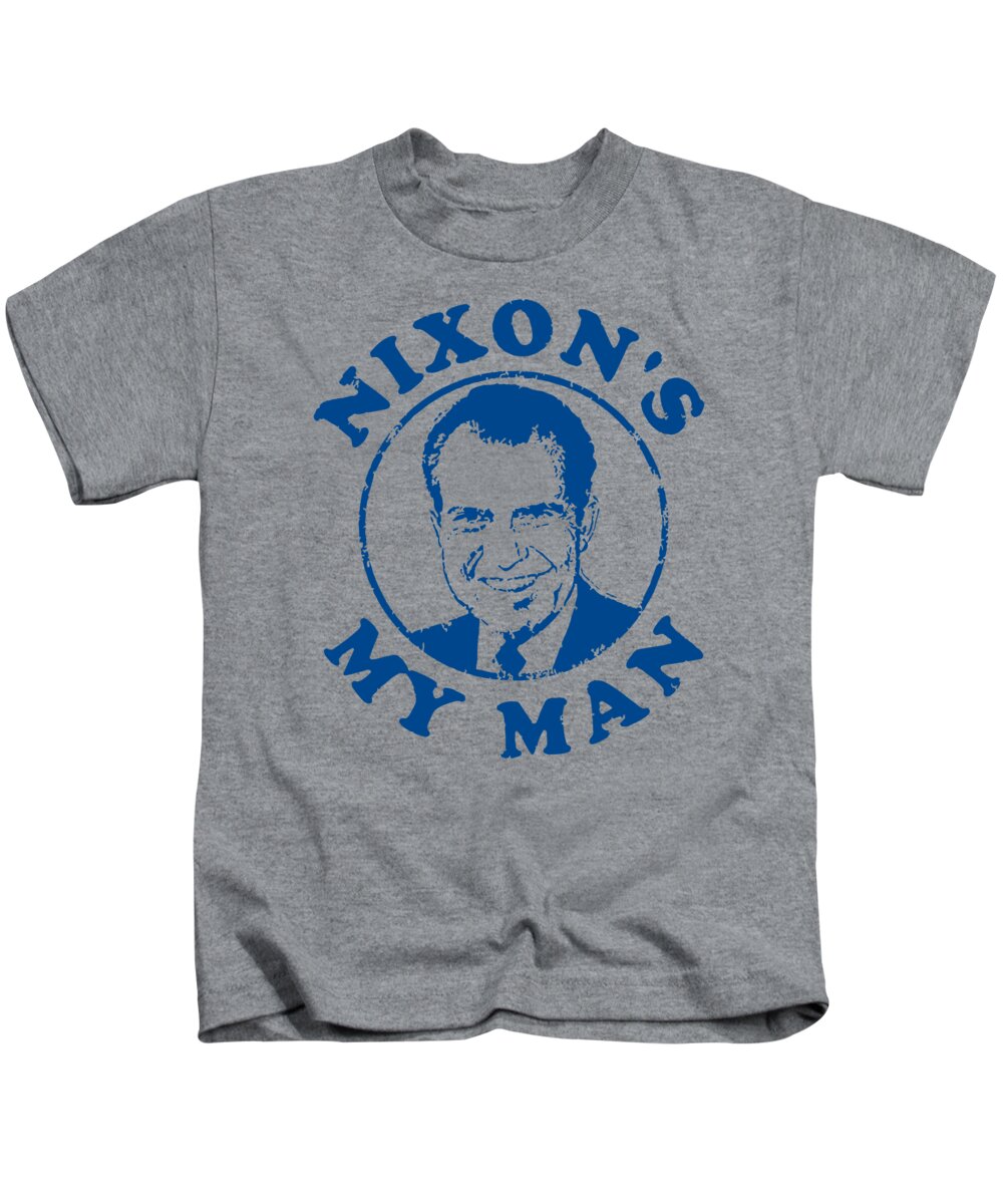 Funny Kids T-Shirt featuring the digital art Nixons My Man by Flippin Sweet Gear