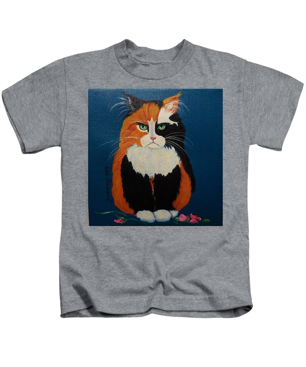 Calico Kids T-Shirt featuring the painting No Remorse by Dale Bernard