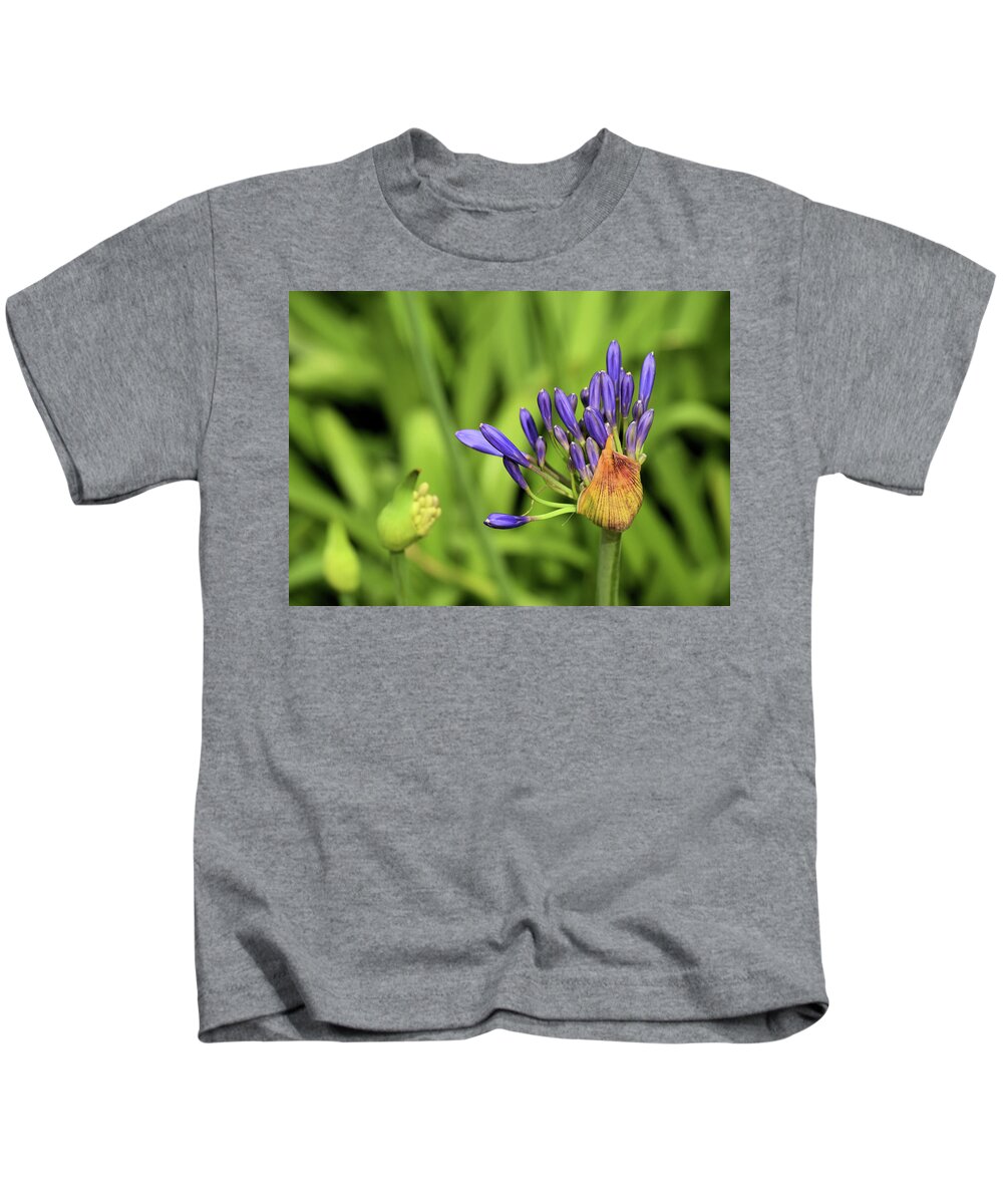 New Orleans Floral Flower Park Purple Beauty Kids T-Shirt featuring the photograph Nola Flora by Terry M Olson