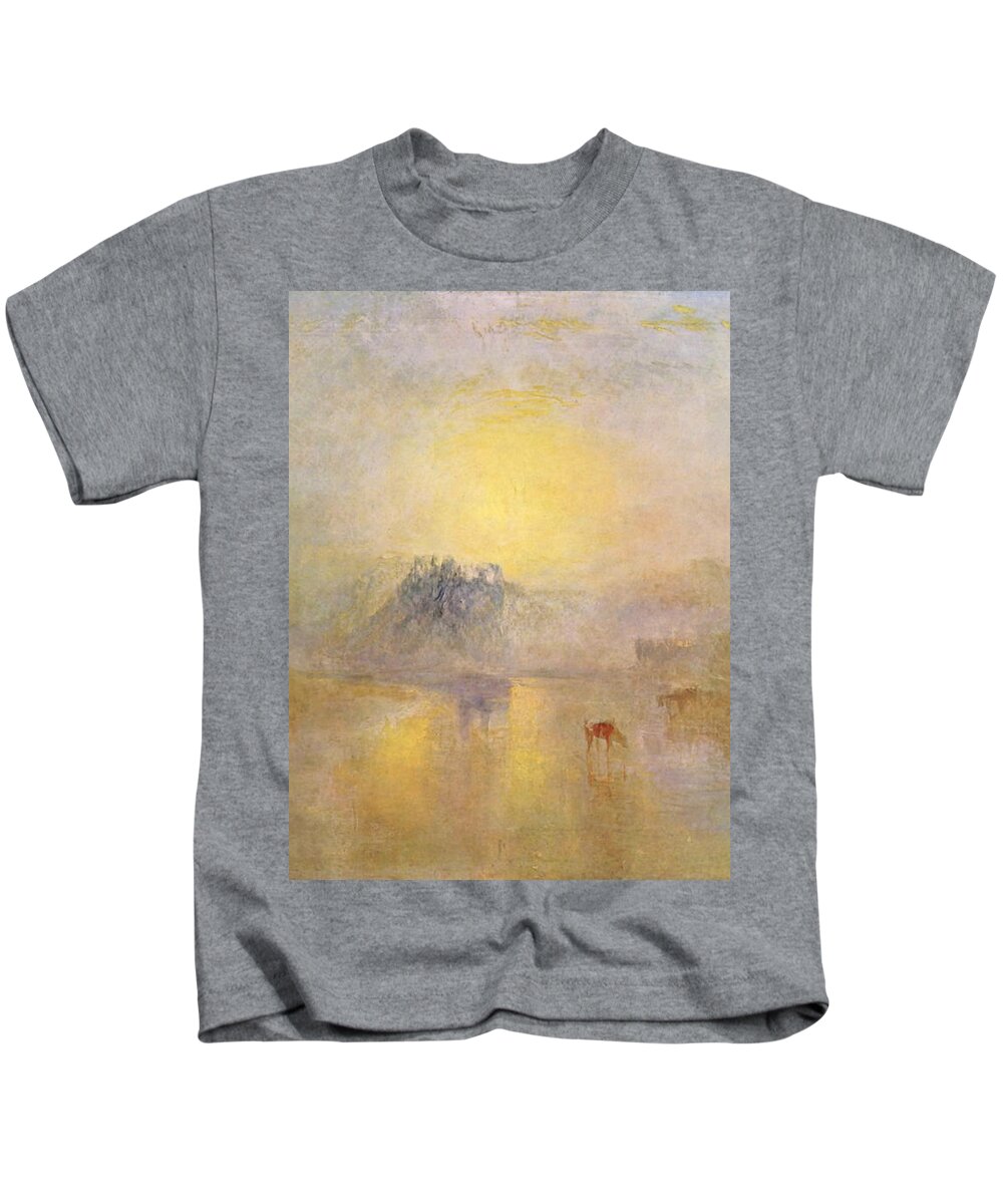 J. M. W. Turner Kids T-Shirt featuring the painting Norham Castle, Sunrise by William Turner