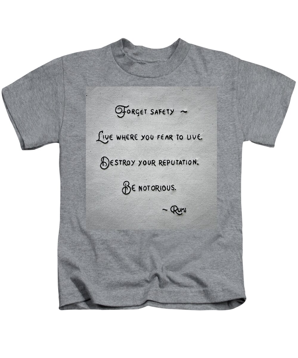 Quote Kids T-Shirt featuring the photograph Notorious by Carol Jorgensen