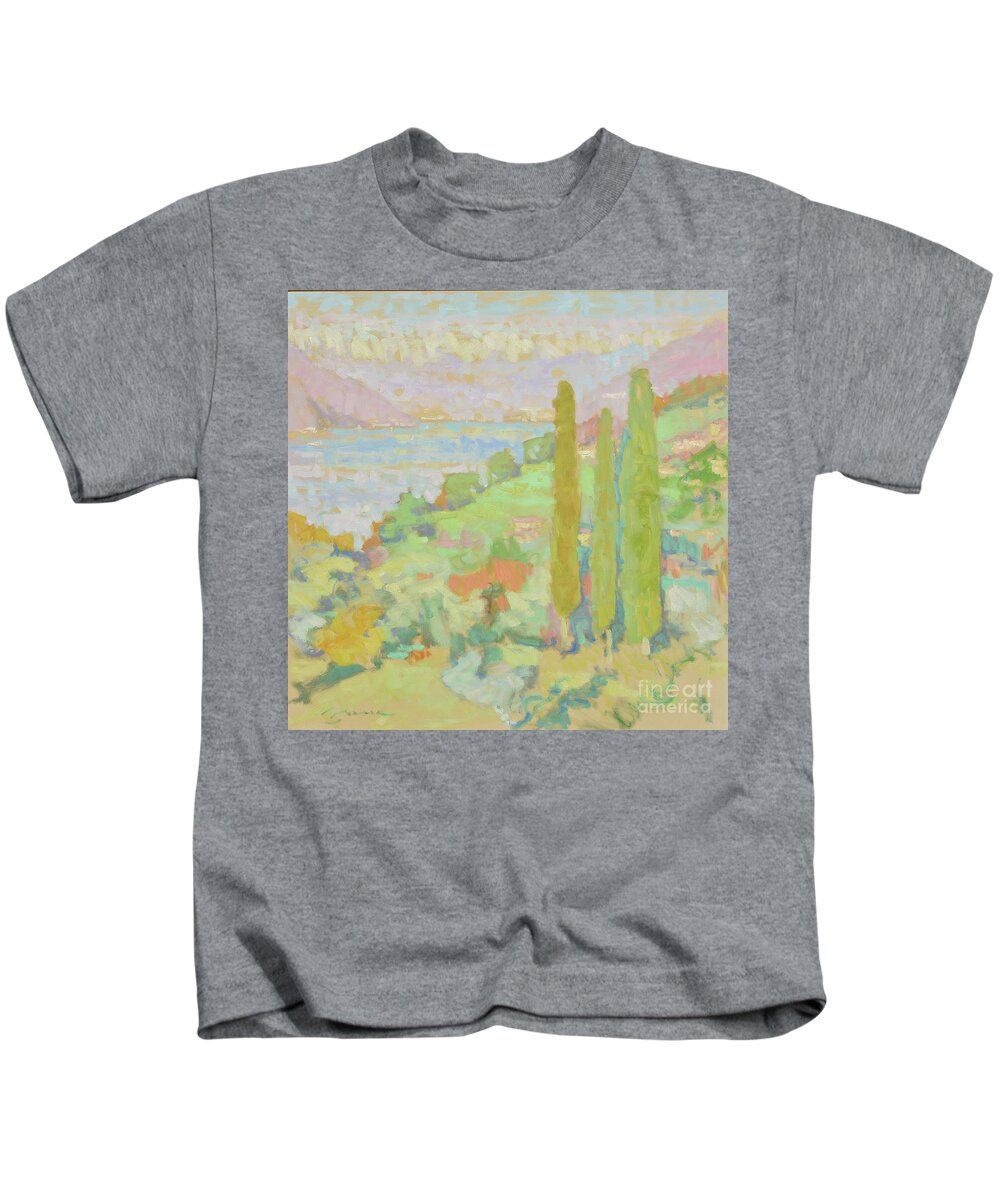 Oil Painting Kids T-Shirt featuring the painting Golden Days Of November by Jerry Fresia
