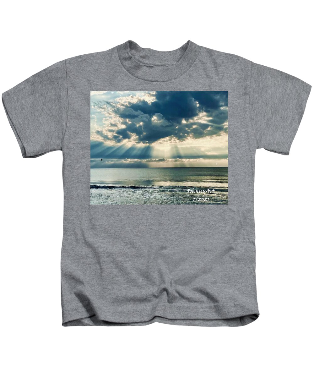 St Augustine Beach Florida Usa Kids T-Shirt featuring the photograph Ocean View by John Anderson