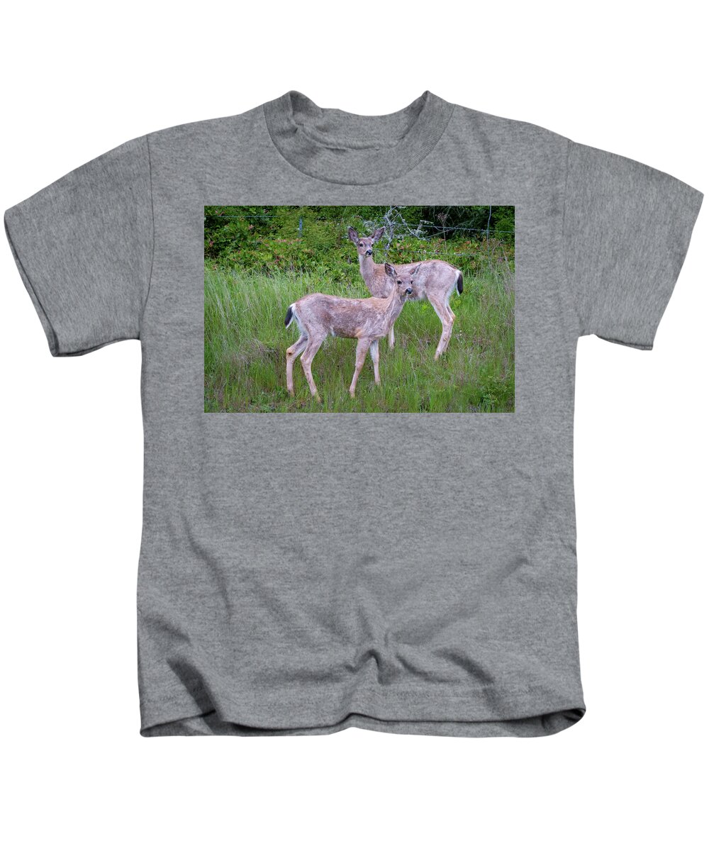 Animals Kids T-Shirt featuring the photograph On Alert by Mary Lee Dereske