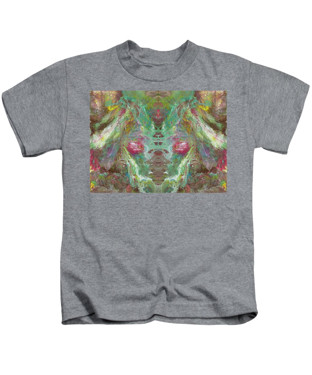 Fluid Art Kids T-Shirt featuring the painting One Vision by Tessa Evette