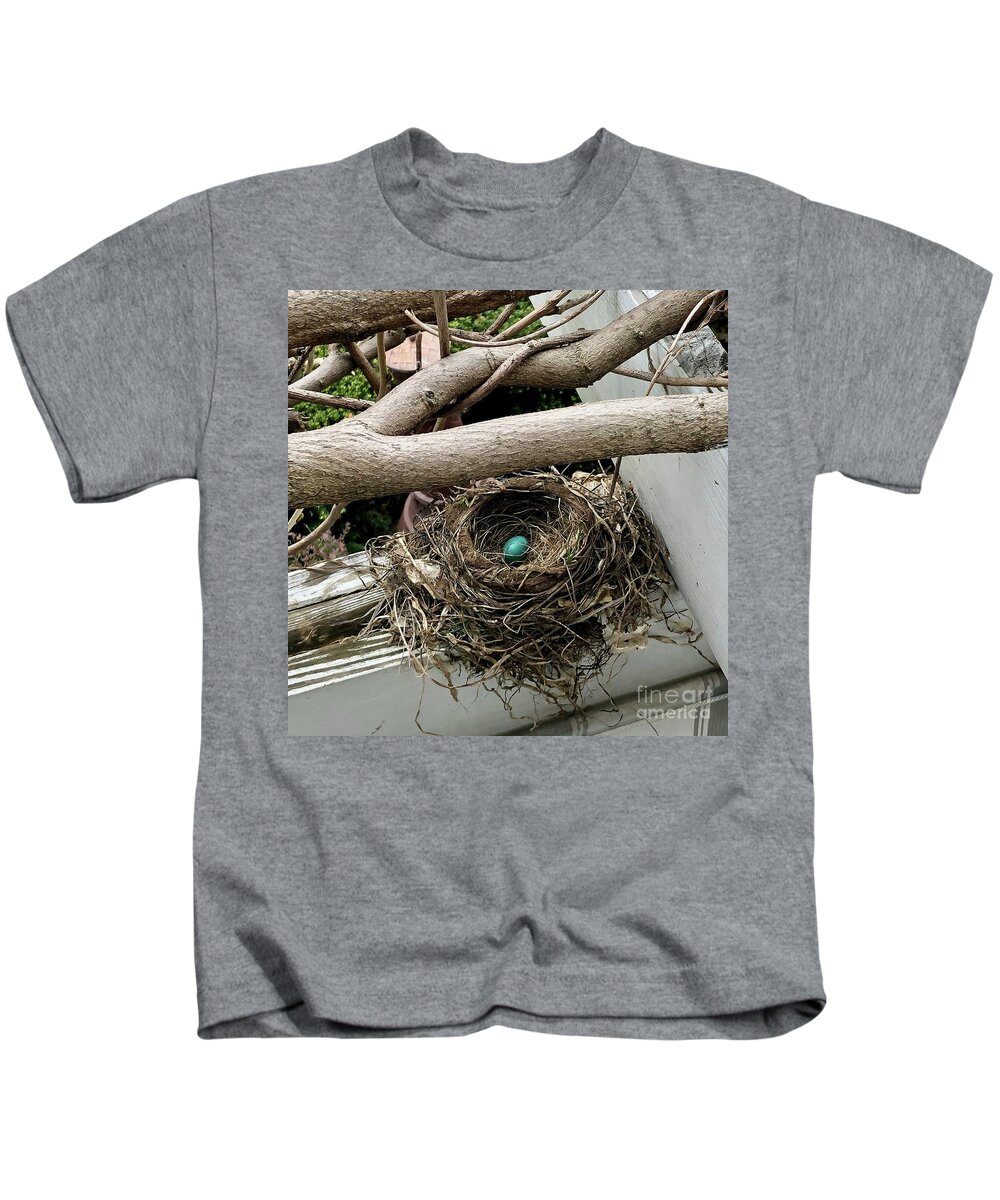 Robin’s Egg Kids T-Shirt featuring the photograph Only Child by Kate Conaboy