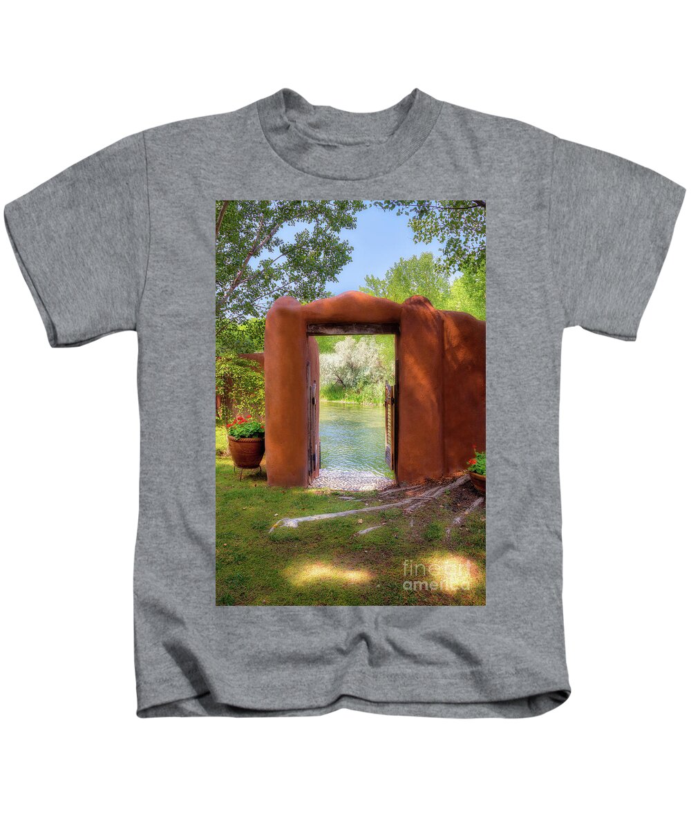 Taos Kids T-Shirt featuring the photograph Open Door to the Rio Grande by Elijah Rael