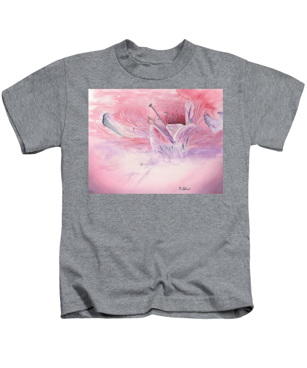 Floral Kids T-Shirt featuring the painting Out of the Mist by Bob Labno