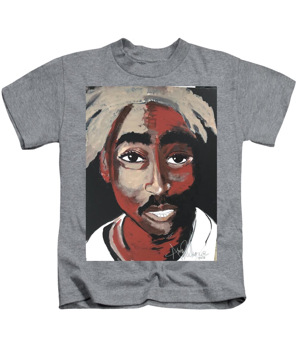  Kids T-Shirt featuring the painting Pac by Angie ONeal