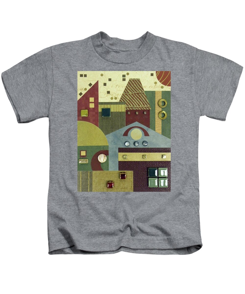 Mixed-media Kids T-Shirt featuring the mixed media Paint the Town by MaryJo Clark