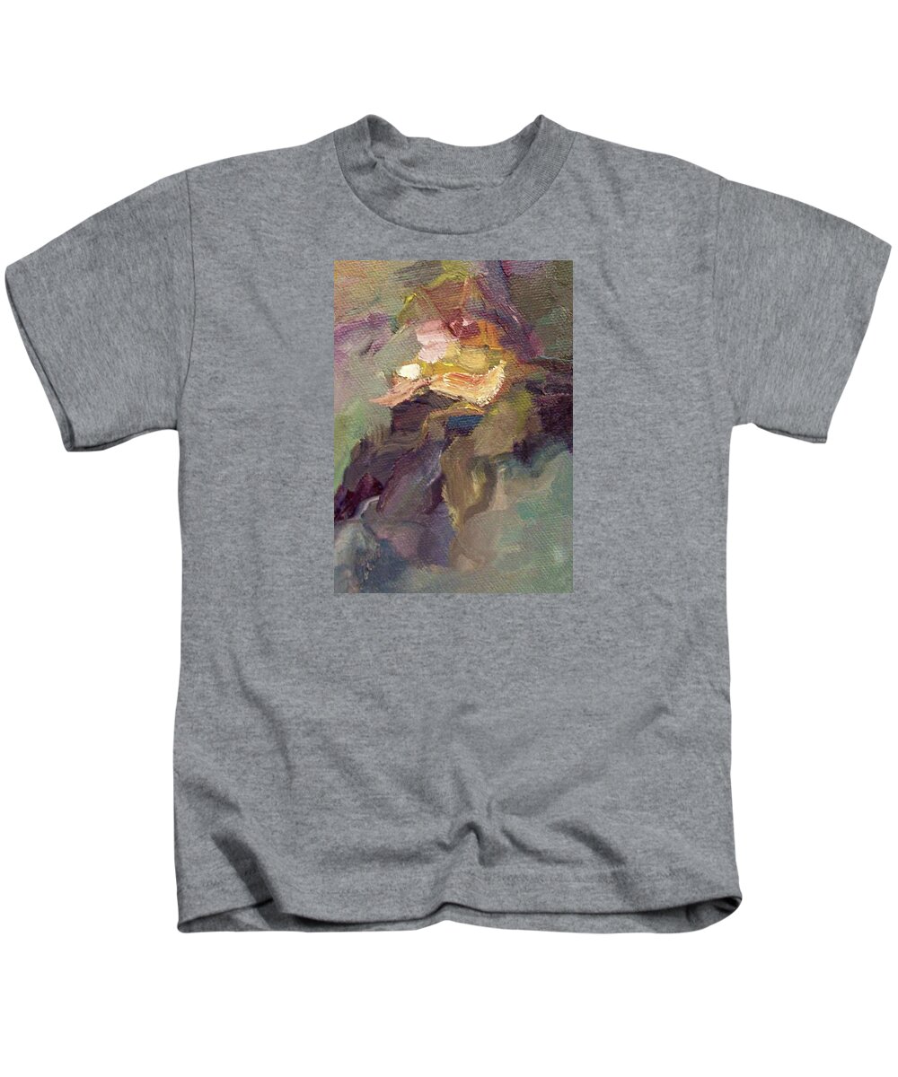 Art Kids T-Shirt featuring the painting Painted Flower Art by Mary Wolf