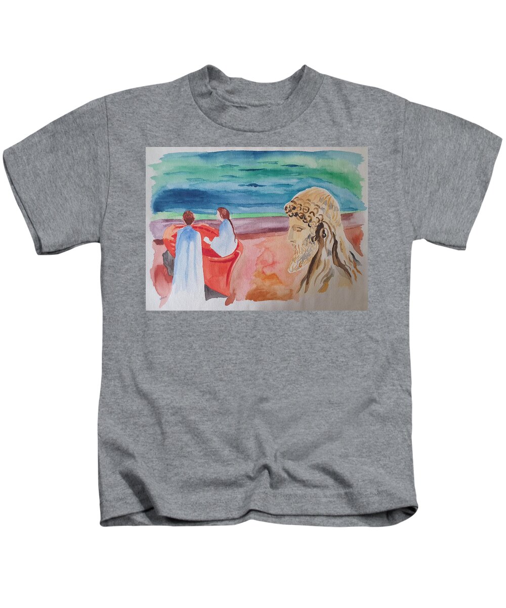 Masterpiece Paintings Kids T-Shirt featuring the painting Past and Future by Enrico Garff