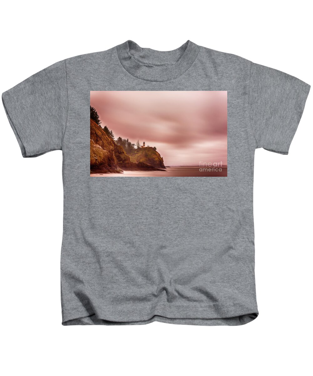 Lighthouse Kids T-Shirt featuring the photograph Pastel Seascape by Dheeraj Mutha