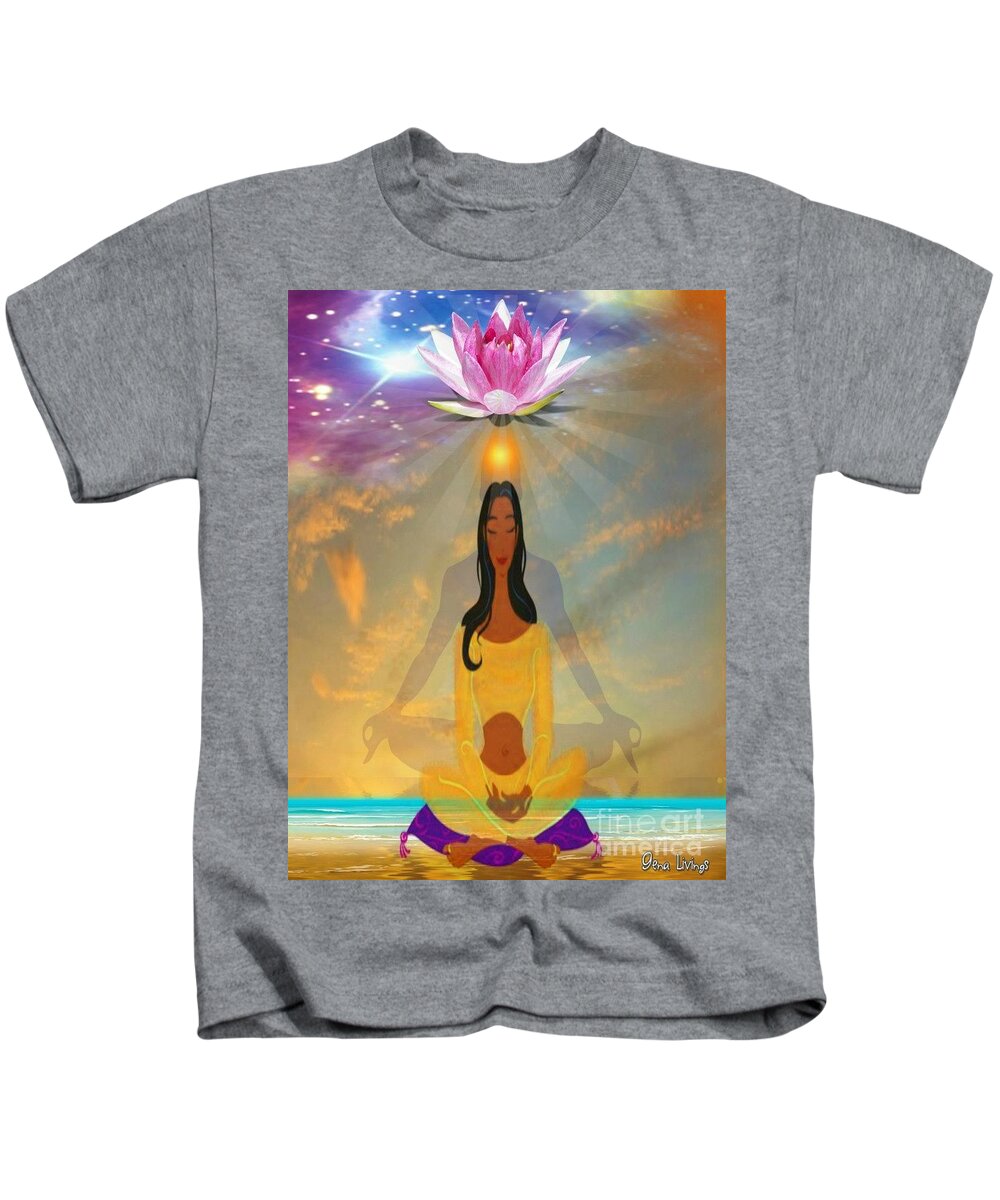  Kids T-Shirt featuring the digital art Peaceful Pause Journal by Gena Livings