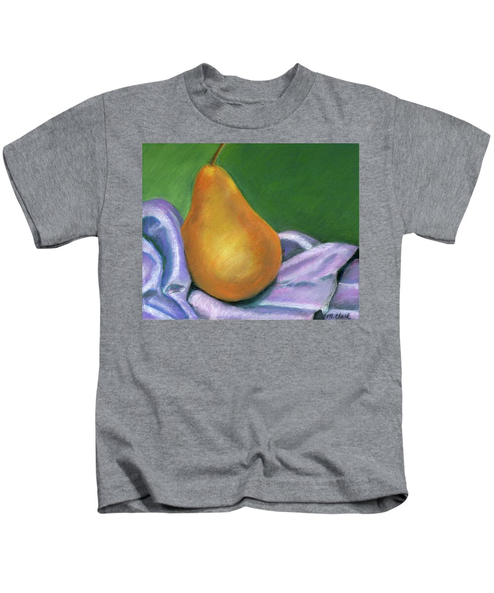 Still Life Kids T-Shirt featuring the pastel Pear in Repose by MaryJo Clark