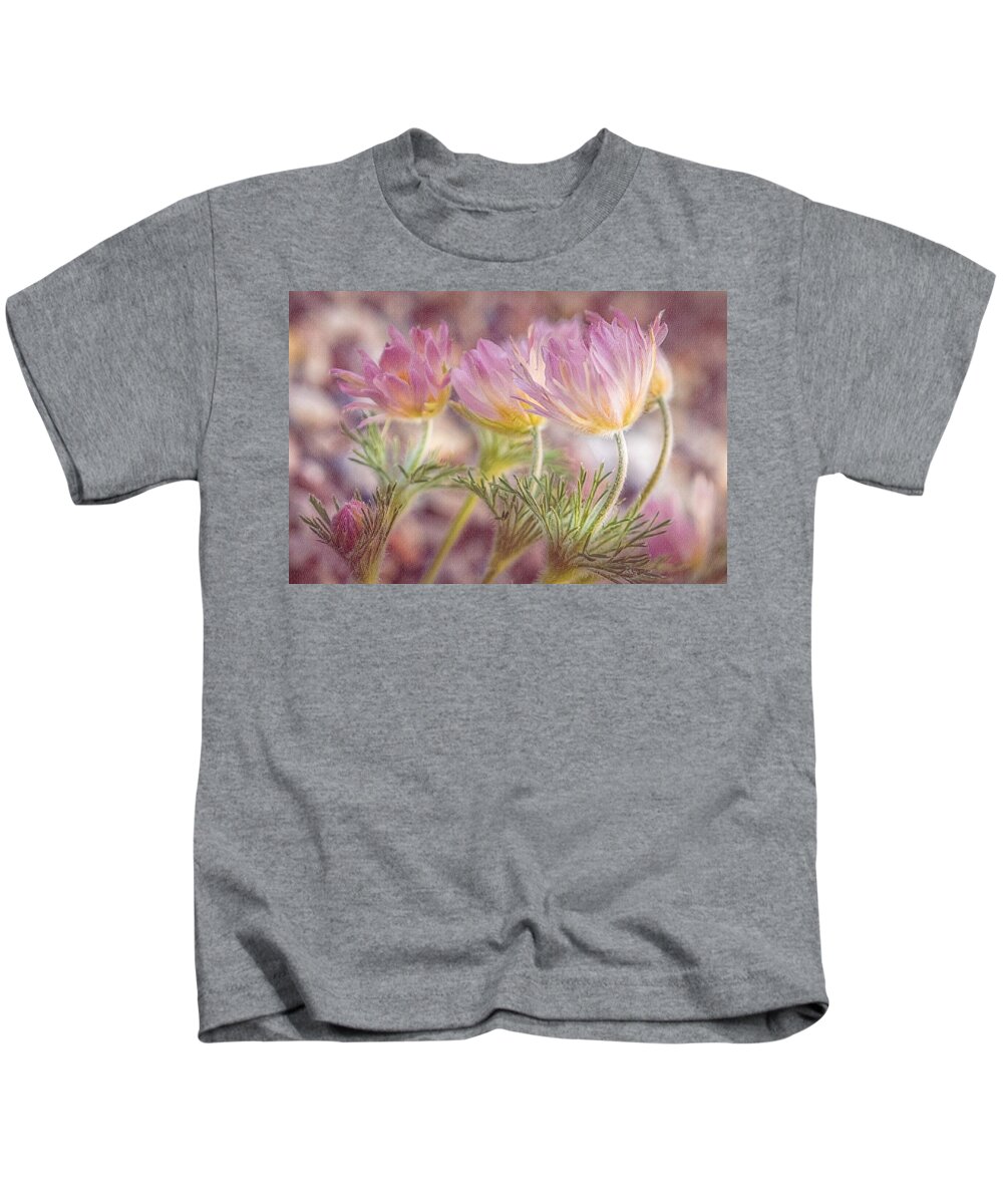 Spring Kids T-Shirt featuring the photograph Pink Pasque Flowers by Susan Rydberg