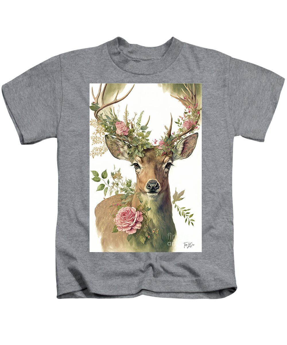 #faaadwordsbest Kids T-Shirt featuring the painting Pink Rose Buck by Tina LeCour