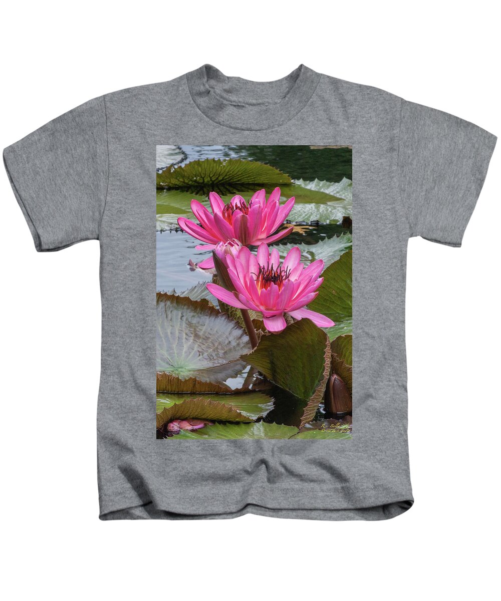 Nature Kids T-Shirt featuring the photograph Pink Water Lilies by Robert Bolla