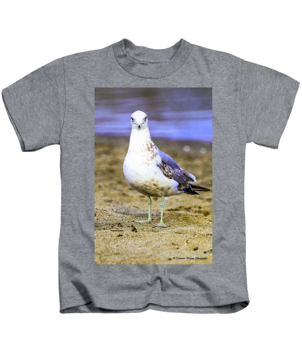 Sea Gull Kids T-Shirt featuring the photograph Portrait of a Sea Gull by Tahmina Watson