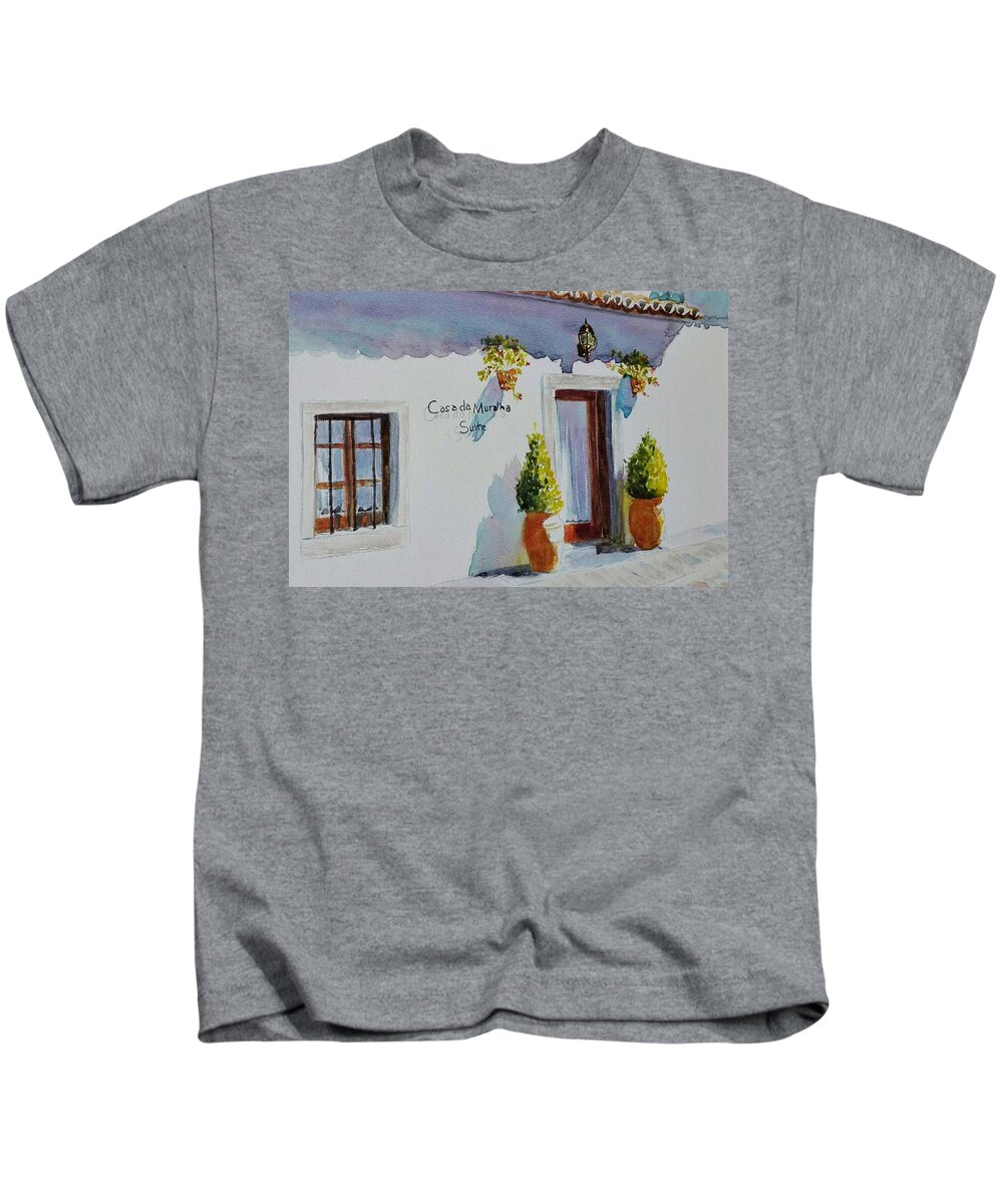 Casa Kids T-Shirt featuring the painting Portugal Casa by Sandie Croft