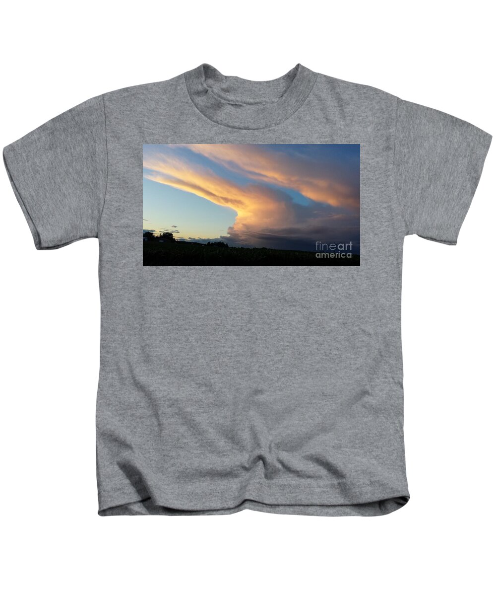 Clouds Kids T-Shirt featuring the photograph Powering Down by Rosanne Licciardi