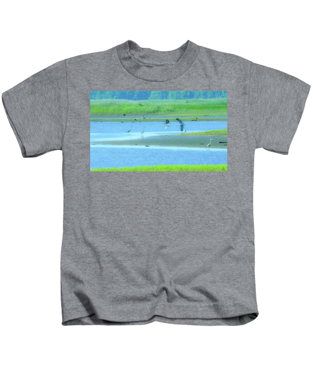Great Herons Kids T-Shirt featuring the photograph Prehistoric #2 by Addison Likins