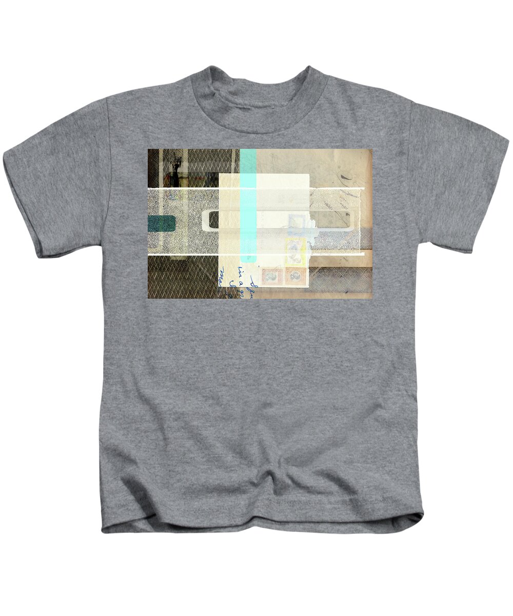 Mixed Media Kids T-Shirt featuring the mixed media Privacy With Pale Aqua by Minor Details