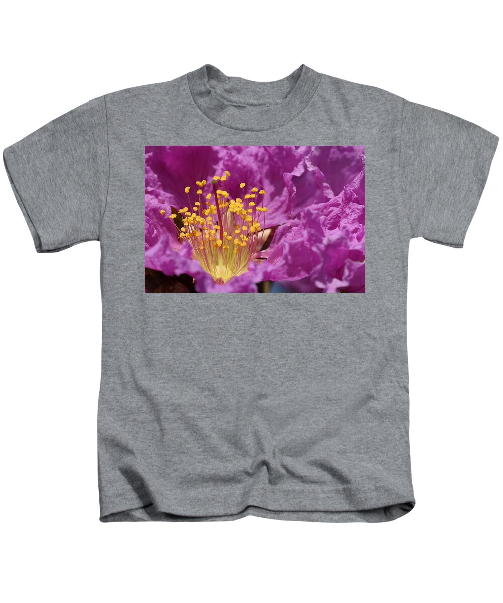 Queen's Crepe Myrtle Kids T-Shirt featuring the photograph Queen's Crepe Myrtle Flower by Mingming Jiang
