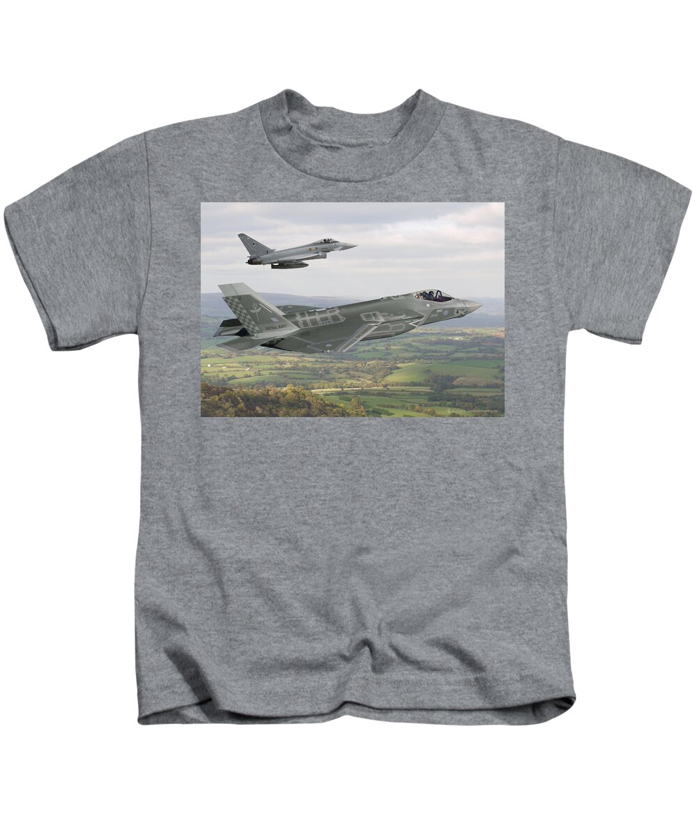 Lightning Kids T-Shirt featuring the digital art Raf F-35c by Custom Aviation Art