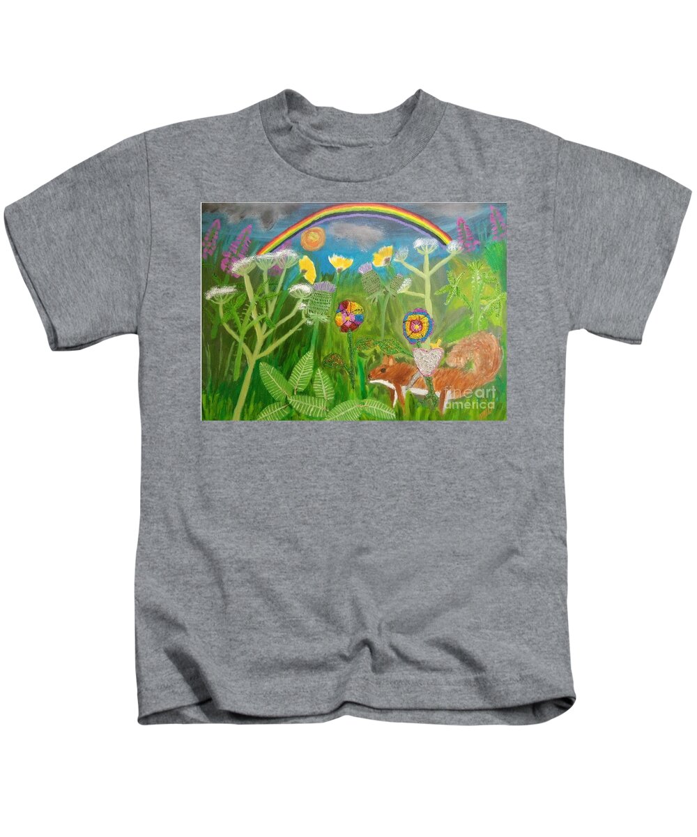Lgbtq Kids T-Shirt featuring the painting Rainbow Hero by David Westwood