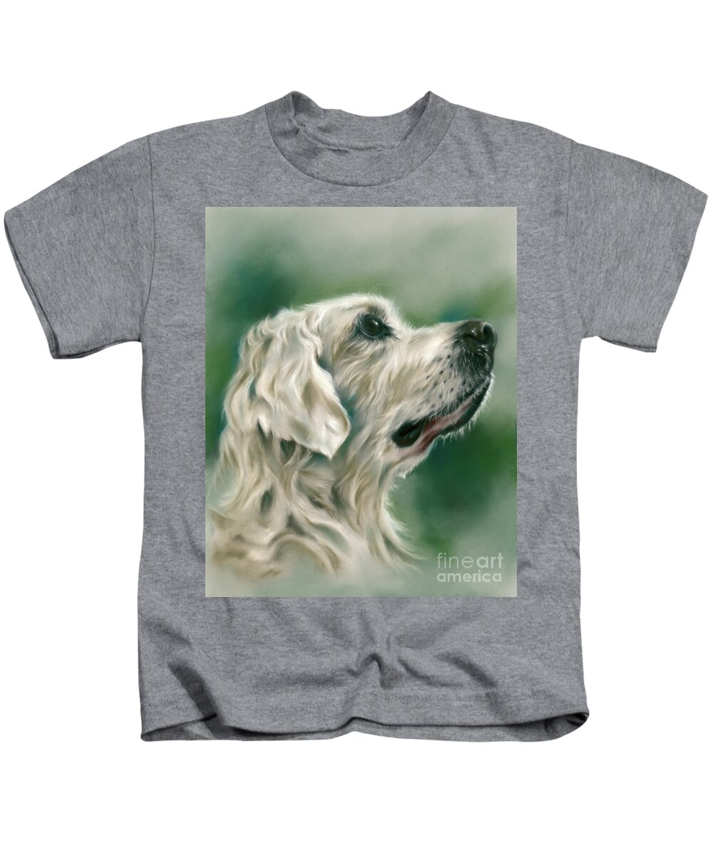 Dog Kids T-Shirt featuring the painting Retriever Dog in Profile by MM Anderson