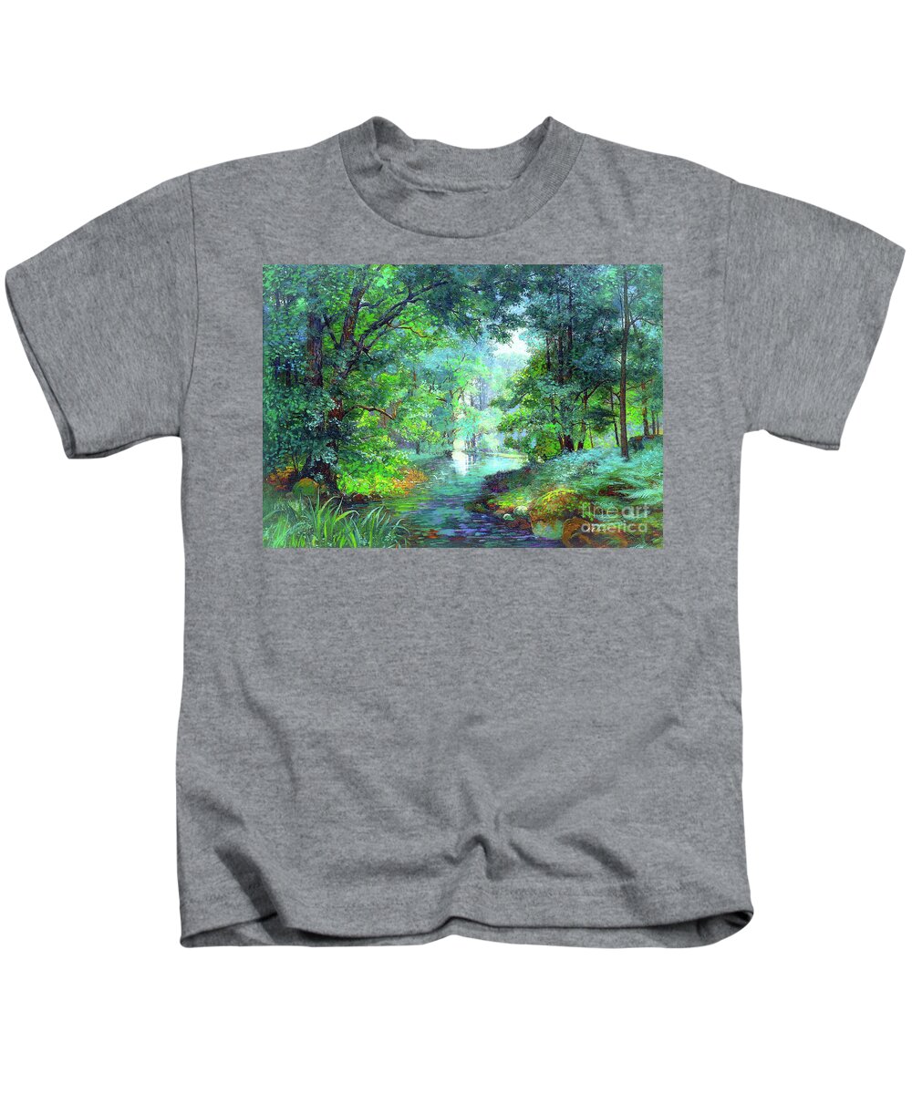 Landscape Kids T-Shirt featuring the painting River of Living Water by Jane Small