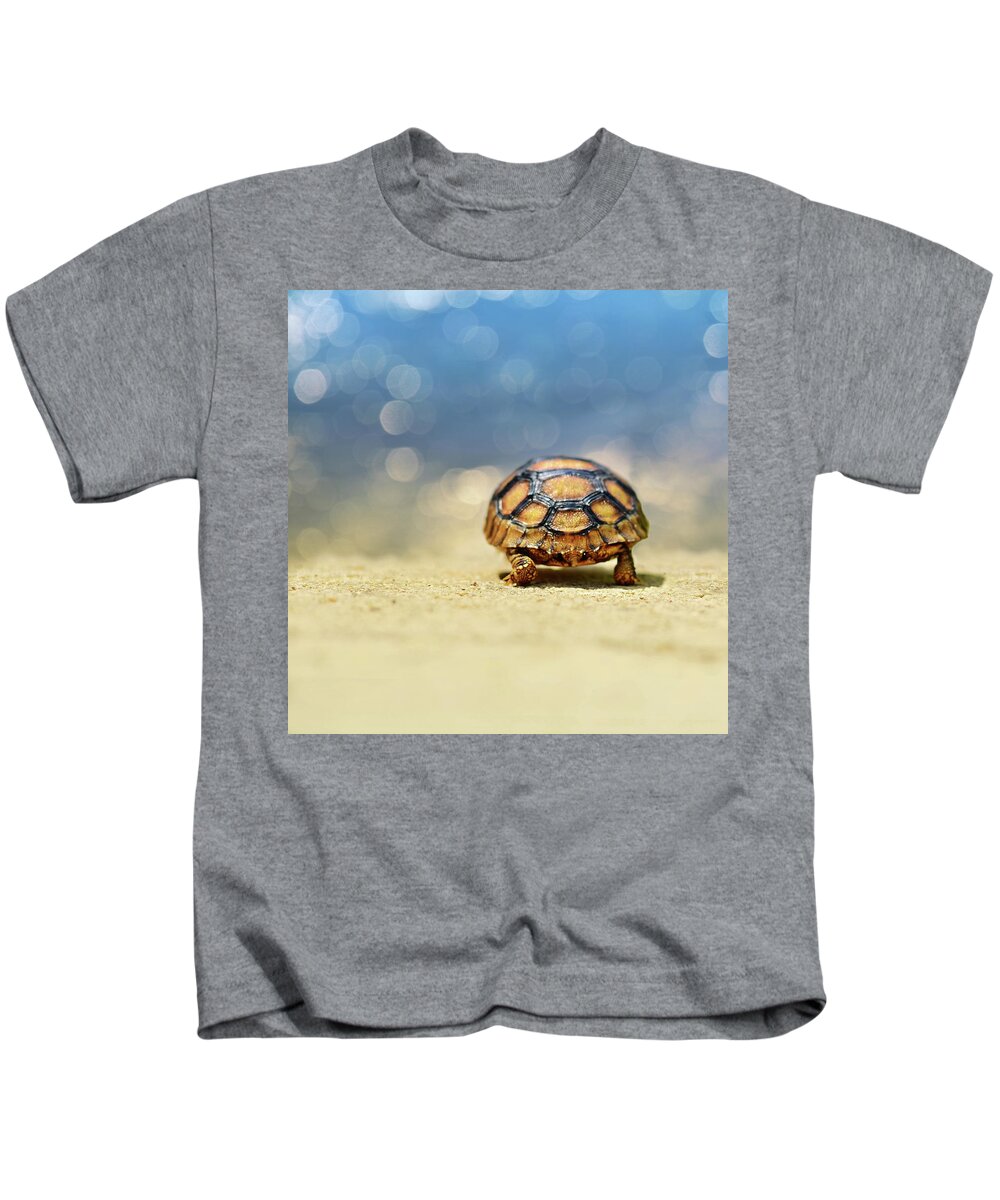 Animal Kids T-Shirt featuring the photograph Road Warrior by Laura Fasulo