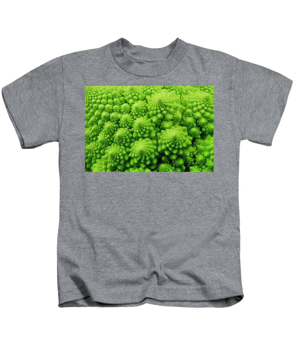 Abstract Kids T-Shirt featuring the photograph Romanesco Broccoli by Severija Kirilovaite