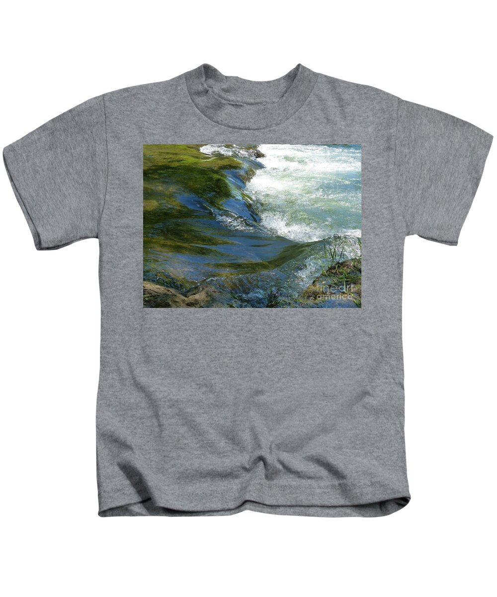 Blue-green Algae Kids T-Shirt featuring the photograph Rushing Waters by Rosanne Licciardi