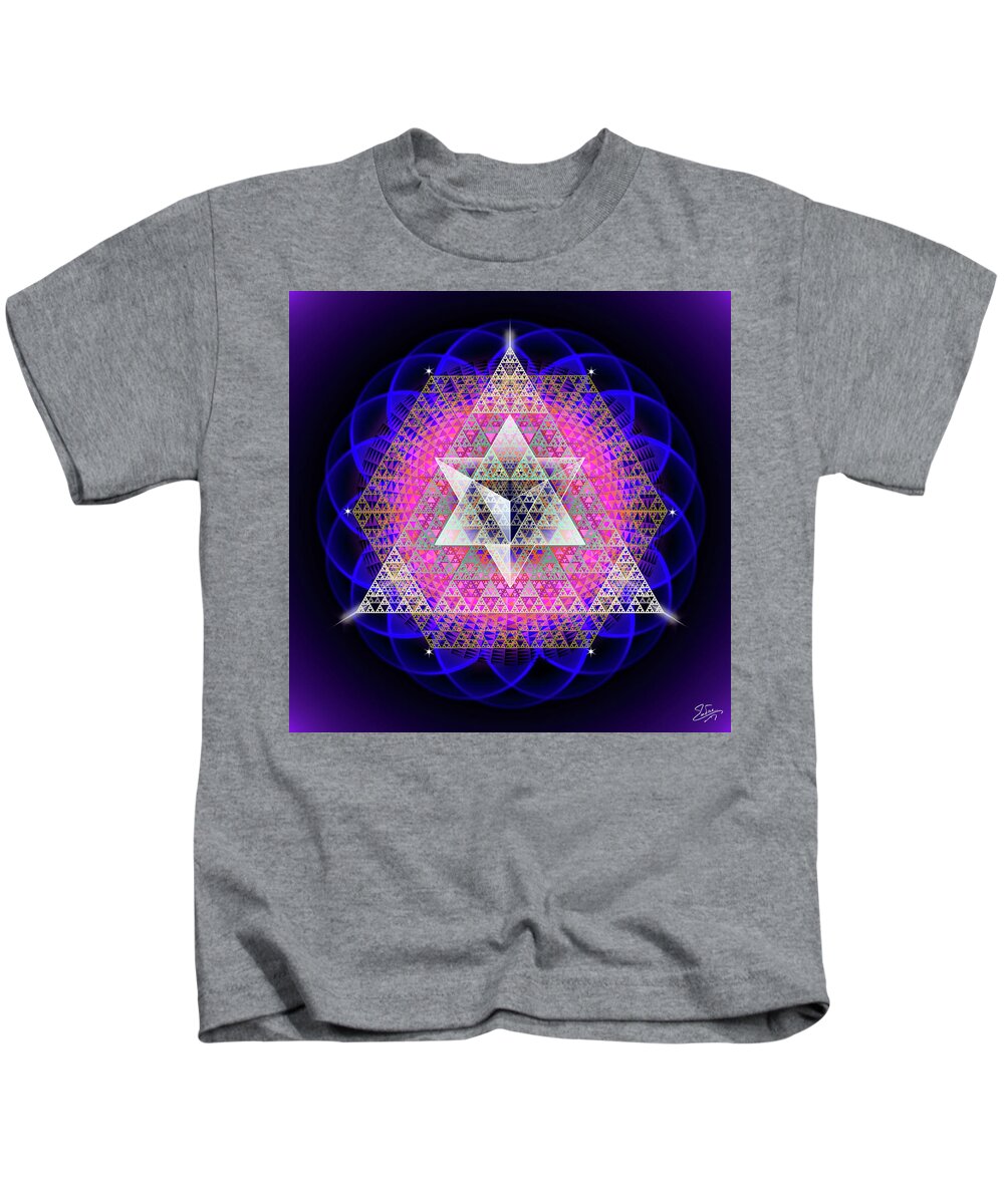 Endre Kids T-Shirt featuring the digital art Sacred Geometry 833 by Endre Balogh