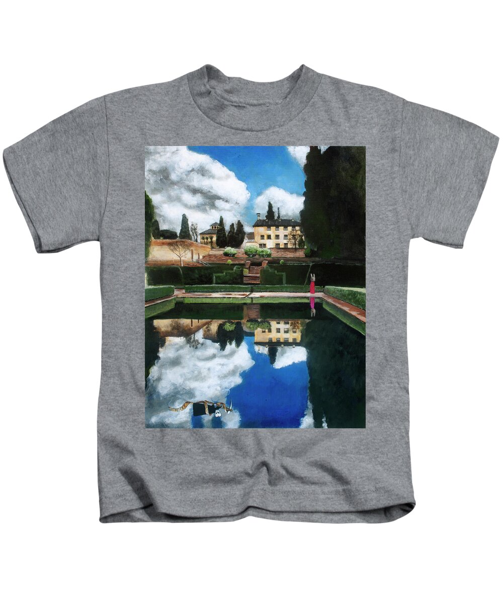 Alhambra Kids T-Shirt featuring the painting Salva Nos by Pauline Lim